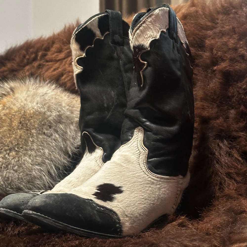 Vintage Real Leather/Hide Cowboy Boots